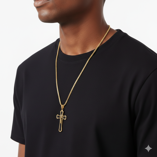 Pendentif croix religieux gothique