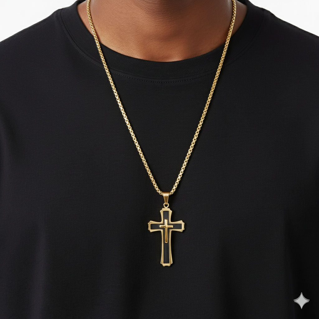Pendentif croix religieux gothique