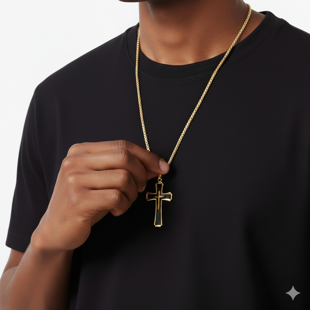 Pendentif croix religieux gothique